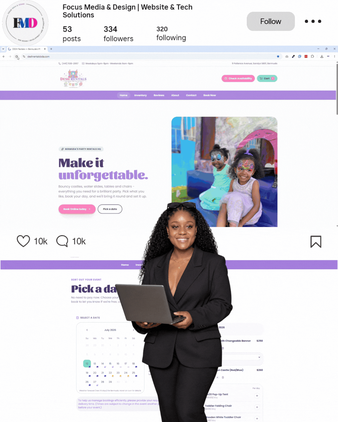 Desh Rentals client website by Focus Media & Design